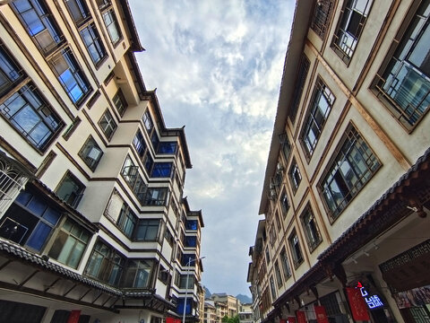 云南省威信县扎西老街整齐民宅