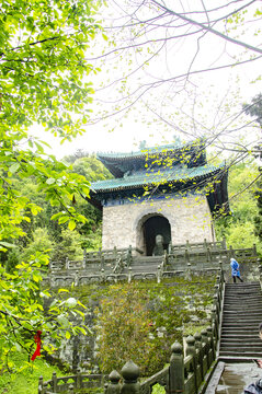 武当山山林中的古朴中式建筑