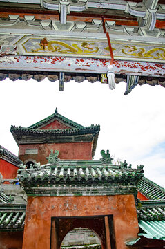 武当山中式古建筑局部精美景观