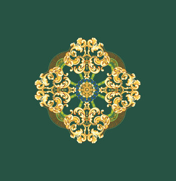 精美复古金色花纹图案