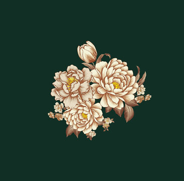 复古风精美花卉插画
