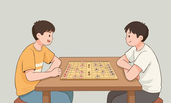 下象棋的男孩