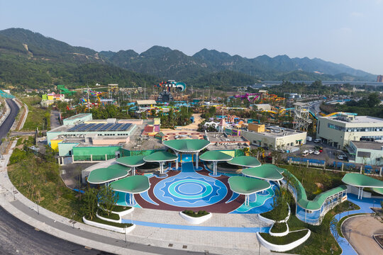 重庆璧山梦界水世界水上乐园航拍