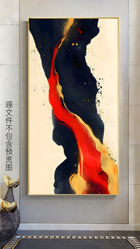 现代简约抽象液态线条肌理装饰画