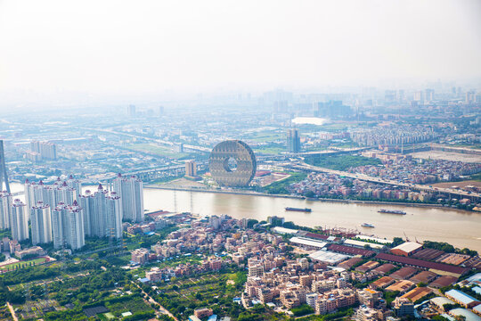 城市地标建筑空中俯瞰图