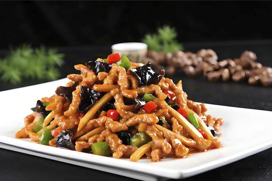 美味鱼香肉丝色泽诱人