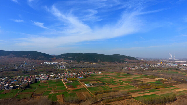 乡村田园风光俯瞰美景