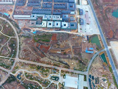 城市建设航拍俯瞰景象