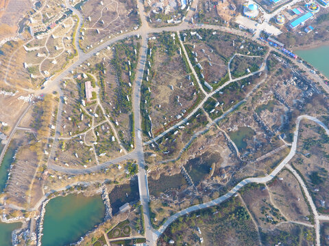 城市区域鸟瞰景观
