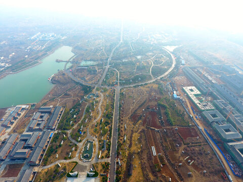城市区域航空俯瞰景观
