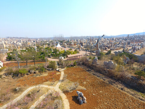 奇石景观园林俯瞰美景
