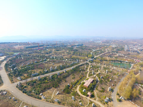 城市公园鸟瞰美景