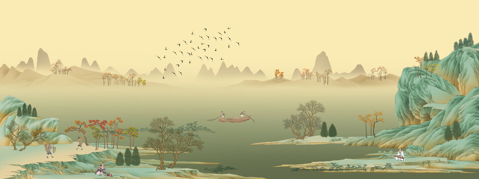 青绿山水图卷