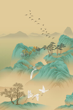 青绿山水立轴