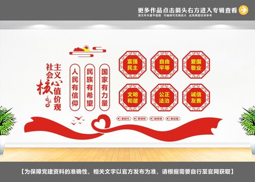 核心价值观党建墙
