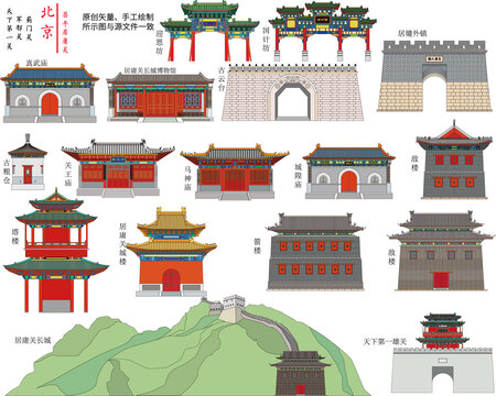 北京居庸关长城地标合集