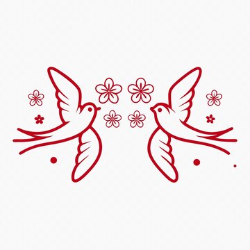 燕子剪纸
