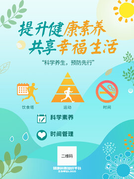 全民提升健康素养海报