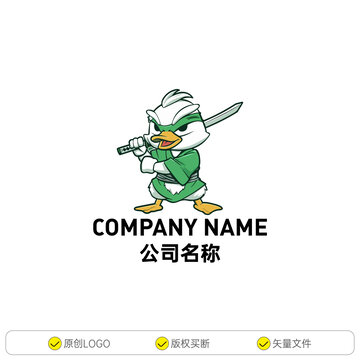 卡通武士鸭子形象
