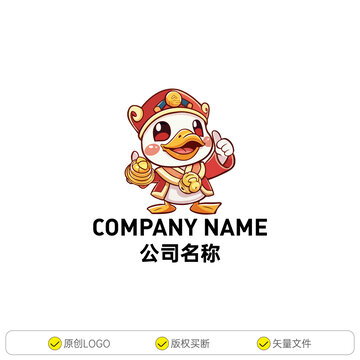 财神卡通鸭子形象