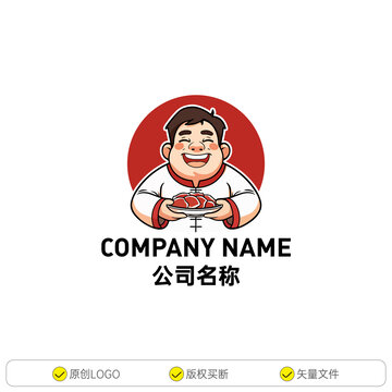 美食店卡通标识