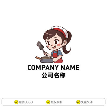 做饭的可爱小女孩