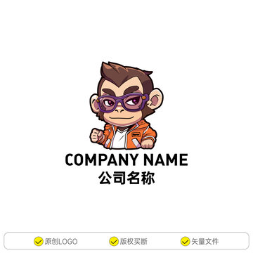 酷酷的卡通小猴