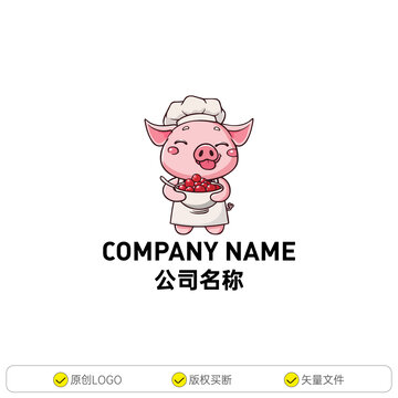 快乐的卡通小猪