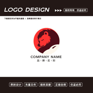 卡通熊logo标志
