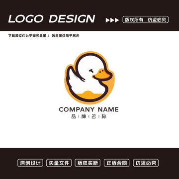 卡通鸭子logo标志