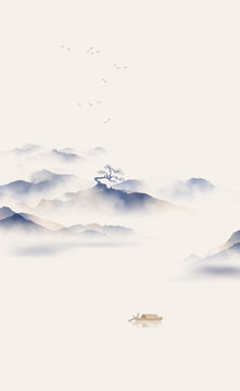 禅意新中式水墨山水