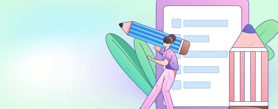问卷矢量插画