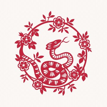 蛇剪纸窗花