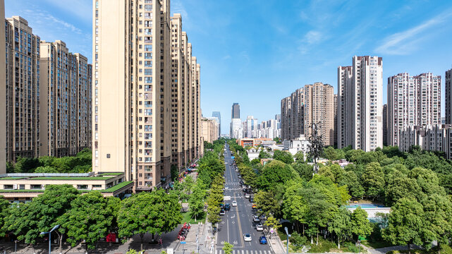 成都金融城的房地产住宅楼盘综合航拍
