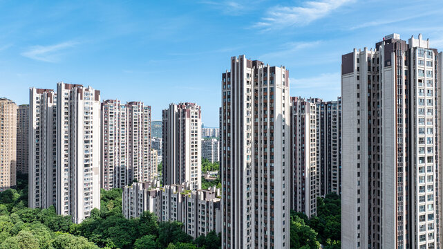 成都金融城的房地产住宅楼盘综合航拍