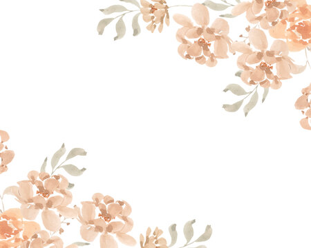 淡雅水彩花卉边框矢量素材