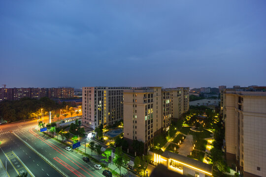 城市夜景住宅