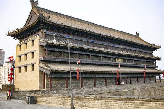 西安古城楼传统建筑风貌