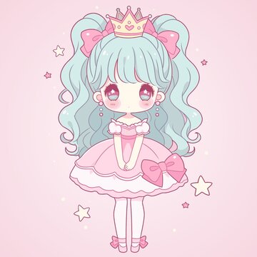 卡通可爱小女孩插画