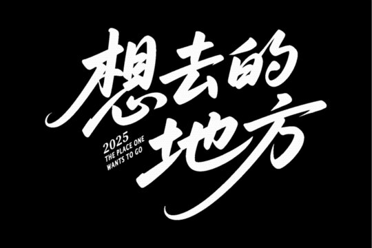 2025想去的地方艺术字