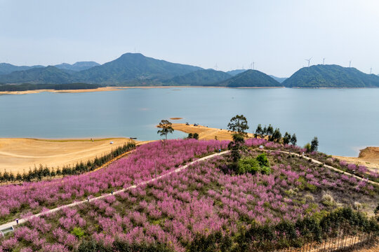 中国广西富川县龟石水库风景如画
