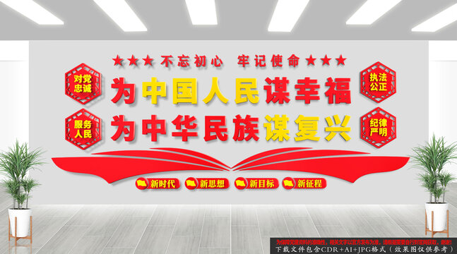 为中国人民谋幸福文化墙