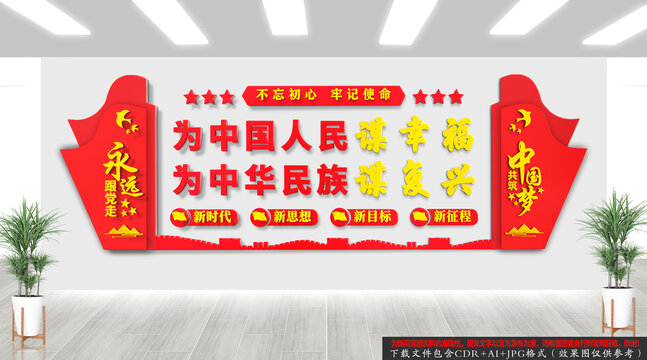 为中国人民谋幸福文化墙