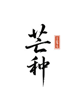 芒种节气毛笔字书法字体创意字体