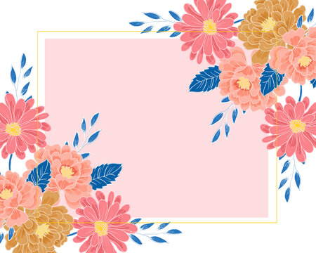 花卉边框装饰插画素材