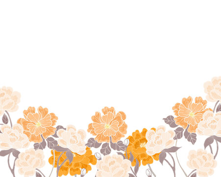 清新花卉边框矢量插画