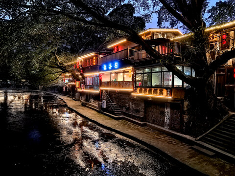 重庆偏岩古镇夜景