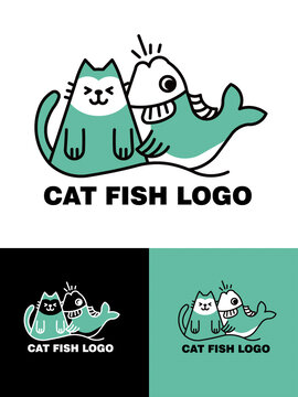 公司标志卡通猫卡通鱼LOGO