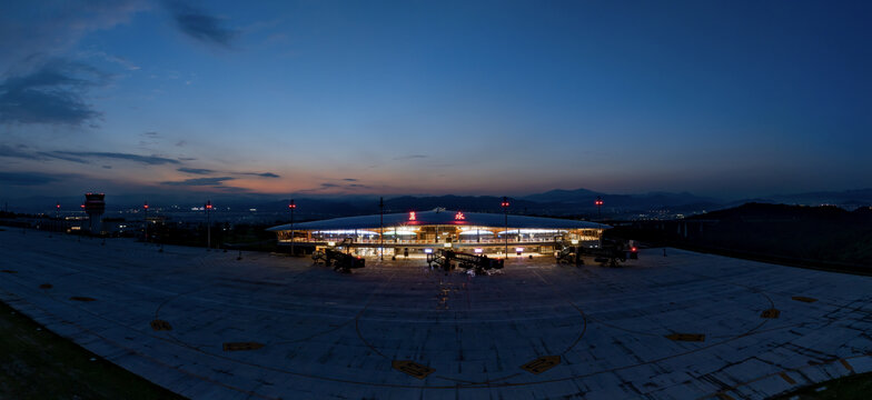 丽水机场夕阳全景黎明日出日落