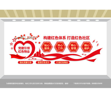 红色社区党建文化墙